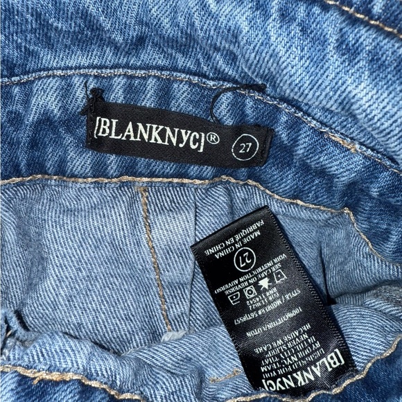 Blank NYC Overboard Paper Bag Belted High Waisted Denim Short Blue Shorts 27 - Picture 7 of 8